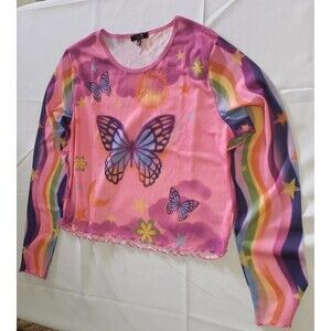 Delia’s multicolored long sleeve butterfly T-Shirt sz 1x